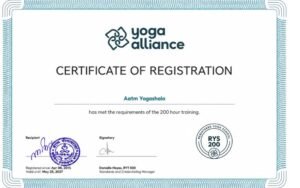 Yoga Alliance Certificate