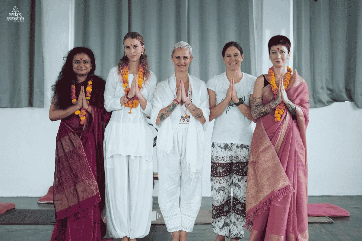 300 Hour Yoga Teacher Training graduation celebration at Aatm Yogashala Rishikesh