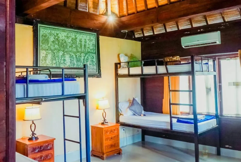 shared bunk bed room at Aatm Yogashala Bali TTC