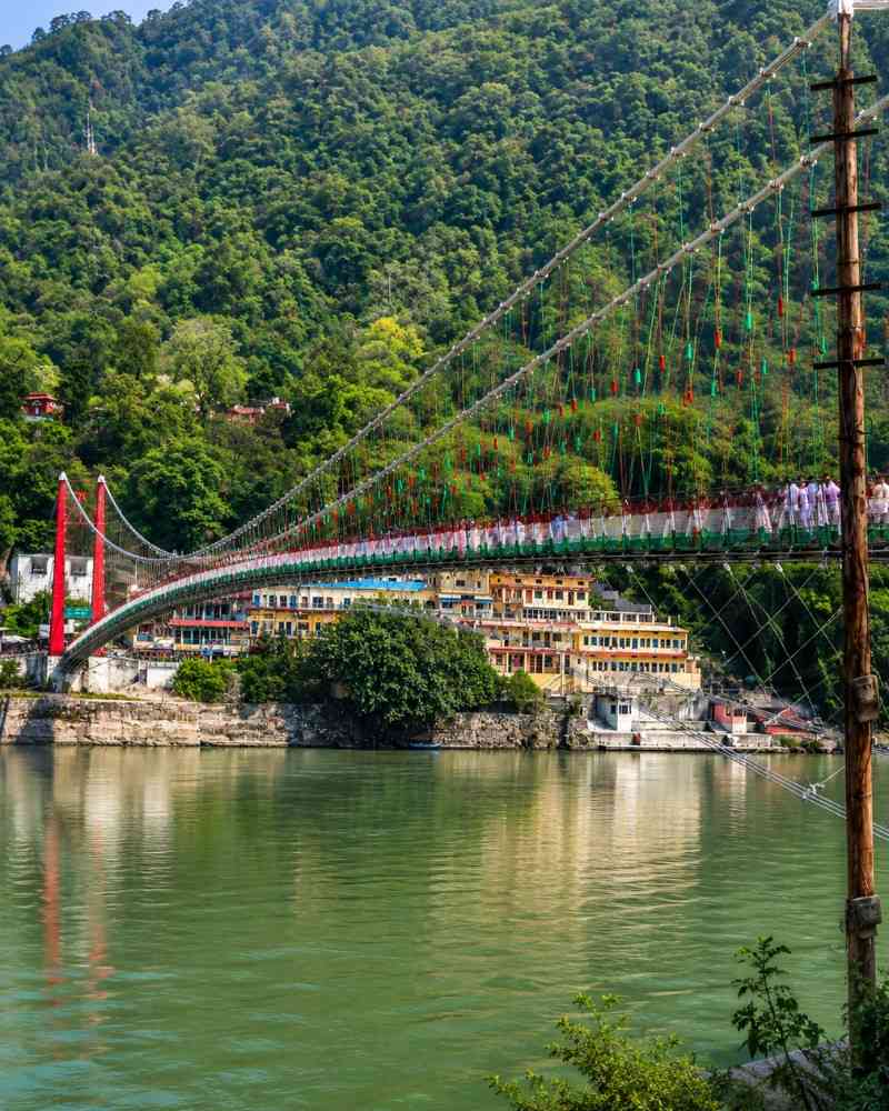Ram Jhula bridge connecting Swarg Ashram and Shivanand Nagar in Rishikesh