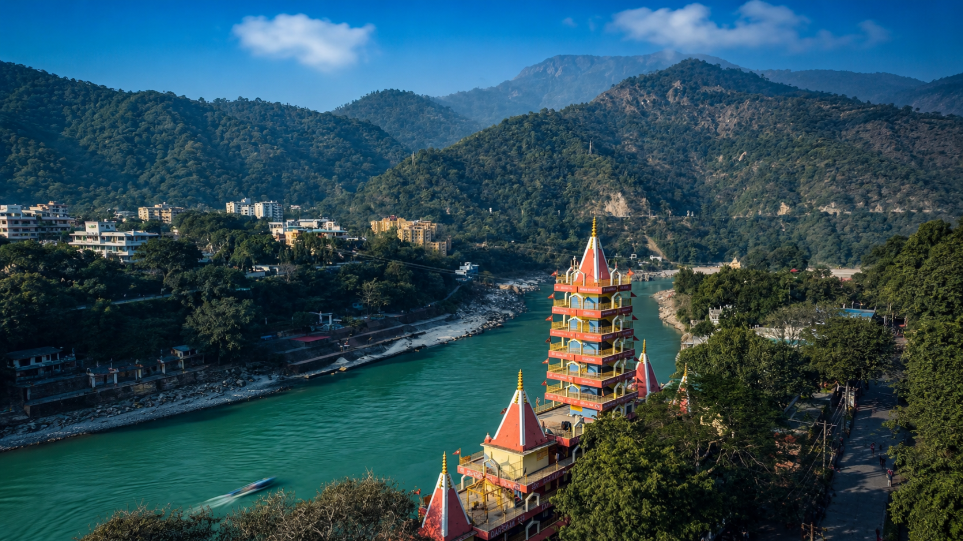 bhootnath temple rishikesh sunset view spiritual place uttarakhand india