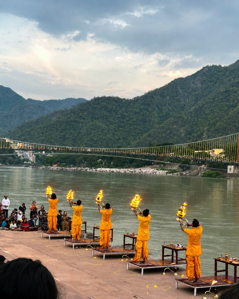 Triveni Ghat evening Ganga Aarti in Rishikesh