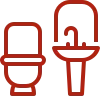 Attached bathroom facility at Aatm Yogashala