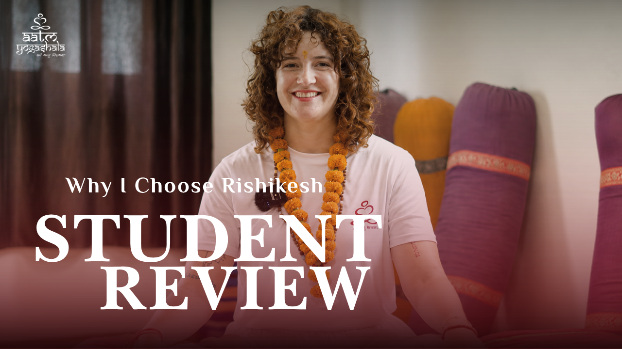 Student sharing why they chose Aatm Yogashala yoga teacher training in Rishikesh