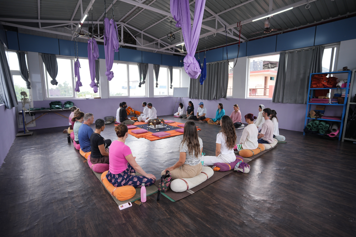 Meditation hall inside yoga school