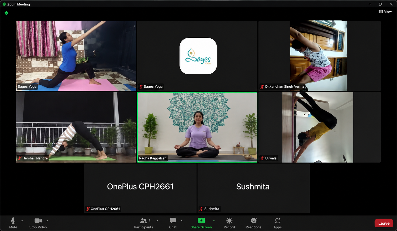 Live online yoga class taught from Rishikesh